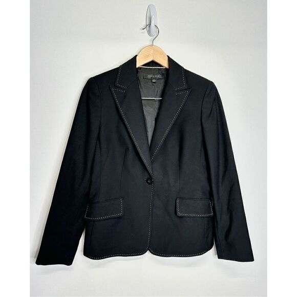 Anne Klein Suit Jacket Womens Size 6 Formal Black One Button - Picture 1 of 5